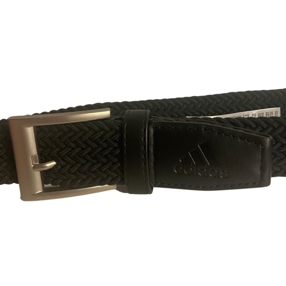 Adidas Braided Stretch Black Belt S/M - Picture 1 of 5